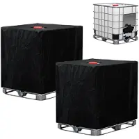Merkloos Cubierta para depósito IBC - 1000 L - Resistente a los UV - 120 x 100 x 116 cm - Negro, set de 2