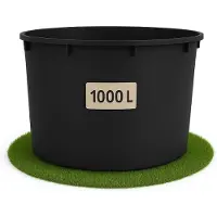 Merkloos Depósito de agua de lluvia - Depósito de agua de lluvia de 1000 litros - Plástico negro - Resistente a los UV - Gran capacidad