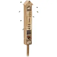 Merkloos Hotel para insectos casa para abejas silvestres - 150 x 15,5 x 11 cm - Madera de pino - Natural