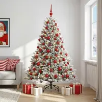 Syfax Árbol de Navidad artificial con bolas 210 cm 300 LED