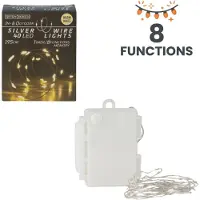 Spetebo Cadena de luces con cable, 40 LEDs, 195 cm de largo, luz blanca cálida, ideal para decoración interior y exterior