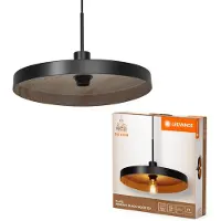 Ledvance Placa decorativa para lámpara colgante, casquillo E27, color negro, diseño de madera
