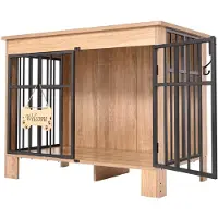 Merkloos Caja para perros - Mueble de madera para perros - 85 x 55 x 70 cm - Doble puerta