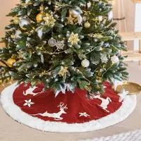 Merkloos Manta para árbol de Navidad de 92 cm con motivos de ciervo y flores