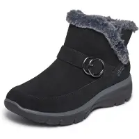 SKECHERS Botines gris / negro