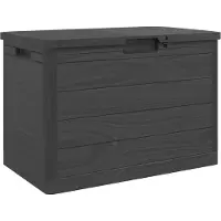 vidaXL Caja para cojines de exterior, color antracita, 77,5 x 44,5 x 53 cm, fabricada en polipropileno