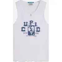 Scotch & Soda Pointelle Jersey Artwork Tank Bright White Talla: M | Camisetas de Seda Outlet | Mujer | Blanco