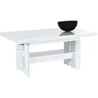 OEM Mesa de centro Dario, extensible, con altura ajustable, color blanco, 110x68x50-60 cm