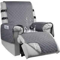 Merkloos Protector de sillón reclinable - Impermeable - 1 plaza - Antideslizante - Gris, talla L