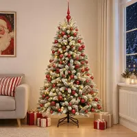 Syfax Árbol de Navidad Artificial con Adorno 210 cm 300 LED