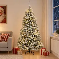 Syfax Árbol de Navidad Artificial con Adorno 210 cm 300 LED