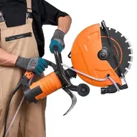 OEM Sierra de hormigón eléctrica, con un diámetro de hoja de 356 mm, potencia de 2800 W, profundidad de corte de 127 mm, función para uso en seco o con agua, incluye manguera y bomba