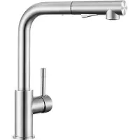 Equivera Grifo de agua de cocina con pulverizador - acero inoxidable - 360° girable - presión de agua óptima