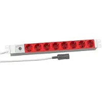 EFB Elektronik 691698K 19" 1HE Steckdosenleiste 8xCEE 7/3 rot, Zuleitung C14