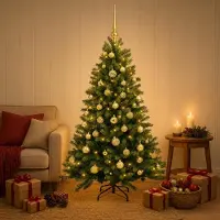 Syfax Árbol de Navidad Artificial con Adorno 120 cm 150 LED