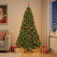 Syfax Árbol de Navidad artificial verde con bolas 270 cm 600 LED