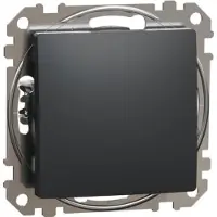 Schneider Electric Pulsador de un solo contacto, color negro antracita, modelo SEDNA DESIGN