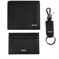 BOSS GB Cartera Piel natural 11 cm Caja de regalo negro