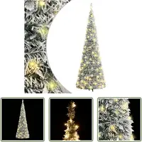 The Living Store El árbol de Navidad artificial "Living Store Pop-Up", con efecto de nieve y 200 luces LED, de 210 cm de altura