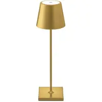 Sigor Lámpara de mesa recargable Nuindie LED, USB-C, dorada, IP54, atenuable