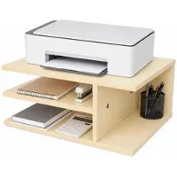 StarTech.com Mesa para impresora - Soporte para impresora - 3 compartimentos - Madera - Resistente a manchas - 40 x 30 x 17 cm - Color madera