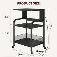 StarTech.com Soporte para impresora - Mesa grande para impresora - 3 niveles - Estante ajustable - Estructura de metal - Ruedas - Color negro