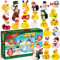 StarTech.com Calendario de Adviento navideño 2026 con patitos de goma que hacen ruido - Cuenta atrás de 24 días - Diseño de ciervo - Fabricado en plástico - Para niños - Regalo de Navidad