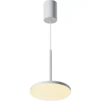 Maytoni Lámpara colgante LED moderna, redonda y blanca, modelo Plato, 12W, 3000K, marca