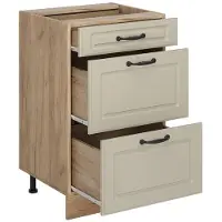 Vicco Mueble bajo de cocina R-Line Arena casa de campo/Roble dorado 50 cm encimera Mármol, Model 72270