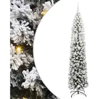 vidaXL Árbol de Navidad artificial con 300 luces LED, base incluida, color verde, 210 cm