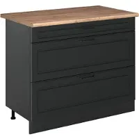 Vicco Mueble bajo de cocina R-Line Antracita casa de campo/Antracita 100 cm encimera Roble dorado, Model 71572