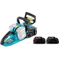 OEM Sierra de cadena eléctrica, con barra de 40 cm, motor sin escobillas y 2 baterías