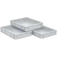LTPRTZ Cajas apilables - Fabricadas en plástico - Para organizar el almacenamiento - Dimensiones estandarizadas - 60x40x10 cm - Color gris