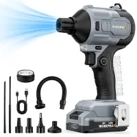 Merkloos Soplador de batería - 20 V - Motor sin escobillas - 4 velocidades - Función soplado y aspiración - 2000 mAh