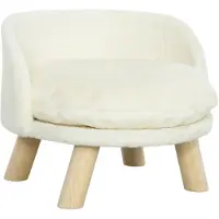 StarTech.com Sofá para perros - Cama para perros - Con cojín - Funda lavable - Diseño elevado - Patas de madera - Blanco