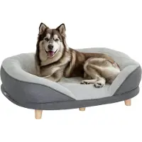 StarTech.com Sofá para perros - Cama para perros - Funda lavable - Respaldo - Patas de madera - Para perros de hasta 25 kg