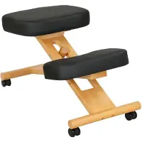 StarTech.com Silla ergonómica para las rodillas - Silla de oficina - Estructura de madera - Asiento acolchado - Con ruedas - Sin reposabrazos - Color negro