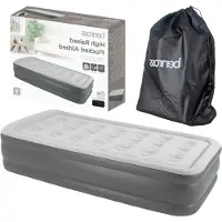 LTPRTZ Airbed - Cama inflable - Cómoda para dormir - Bomba incorporada - 203 x 157 cm - Gris
