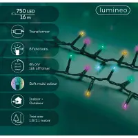 EDM Luces para árbol de Navidad, coloridas, con protección IP44, 16 metros