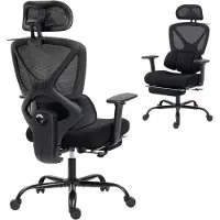StarTech.com Silla de oficina ergonómica - Silla para ordenador - Reposabrazos ajustables en 3D - Altura ajustable - Soporte lumbar - Respaldo para la cabeza - Mecanismo de inclinación - Color negro