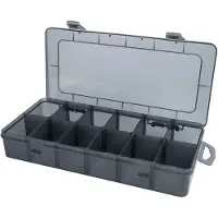 LTPRTZ Mesa de clasificación para piezas pequeñas, caja organizadora de 12 compartimentos, 26 x 13,5 x 4,3 cm, transparente, color negro
