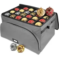LTPRTZ Caja de almacenamiento para adornos con compartimentos ajustables - 72 adornos - Fabricados con materiales sostenibles