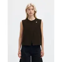 Selected Corte Asimétrico Chaleco Mujeres Marrón 42