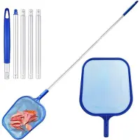 Merkloos Red de piscina con mango telescópico - Red para recoger hojas de piscina - Red para estanques - Mantenimiento de piscinas - Limpieza de hojas - Aluminio de alta calidad