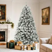 Merkloos Árbol de Navidad artificial cubierto de nieve, de 1,8 metros, con montaje sencillo