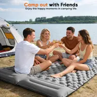 StarTech.com Colchón inflable doble para camping - Colchón de aire - 190 x 120 x 10 cm - Bomba integrada - Material: TPU y nylon - Color: gris oscuro