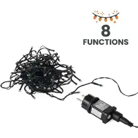 Spetebo Guirnalda de luces LED para Navidad, color blanco cálido, 9 metros / 120 LEDs. Decoración para jardín, iluminación con enchufe de red, funciona con electricidad, para uso en exteriores