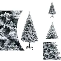 vidaXL Árbol de Navidad artificial con efecto nieve, color verde, 120 cm, material PVC - Árboles de Navidad
