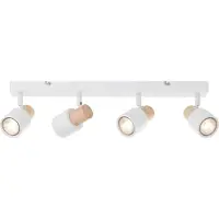 Brilliant , barra de iluminación de techo, 4 luces, color blanco pino, IP20, casquillo GU10, regulable. Adecuada para bombillas LED