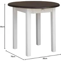 LTPRTZ Mesa de madera - Mesa de cocina Mesa de comedor - Juntos Comida - Grenenhout hecho a mano - 70 cm - Blanco